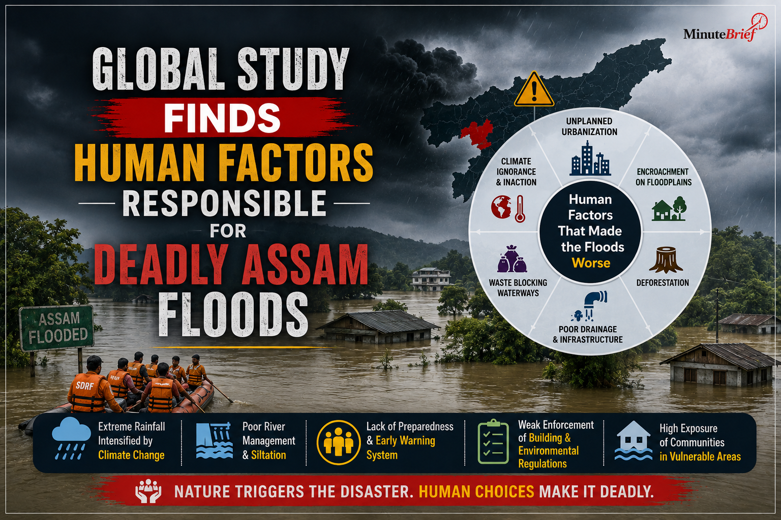 Global Study Disclosed; Human Factors Worsened Deadly Assam floods