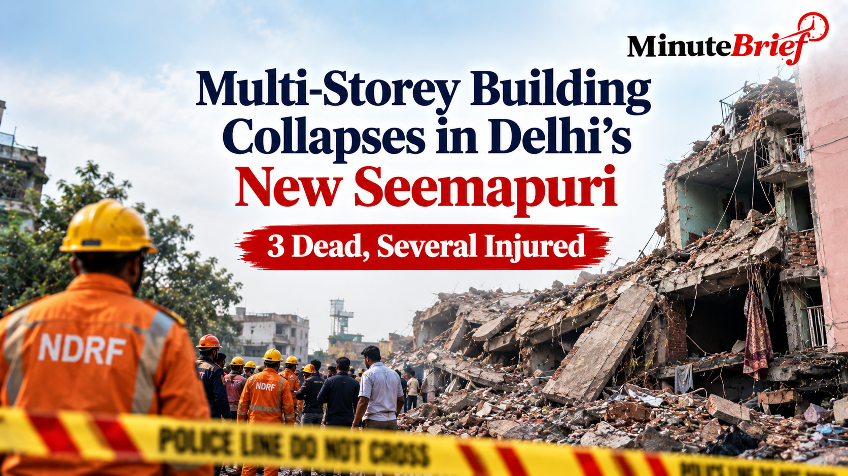 Three Killed, Several Injured as Residential Building Falls in Delhi