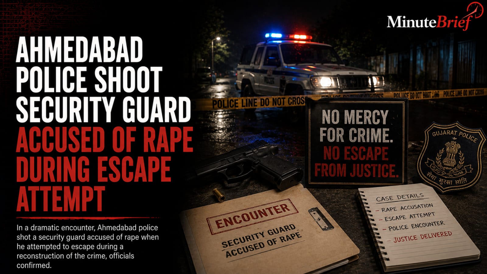 Ahmedabad Police Shoot Security Guard Accused of Rape During Escape Attempt