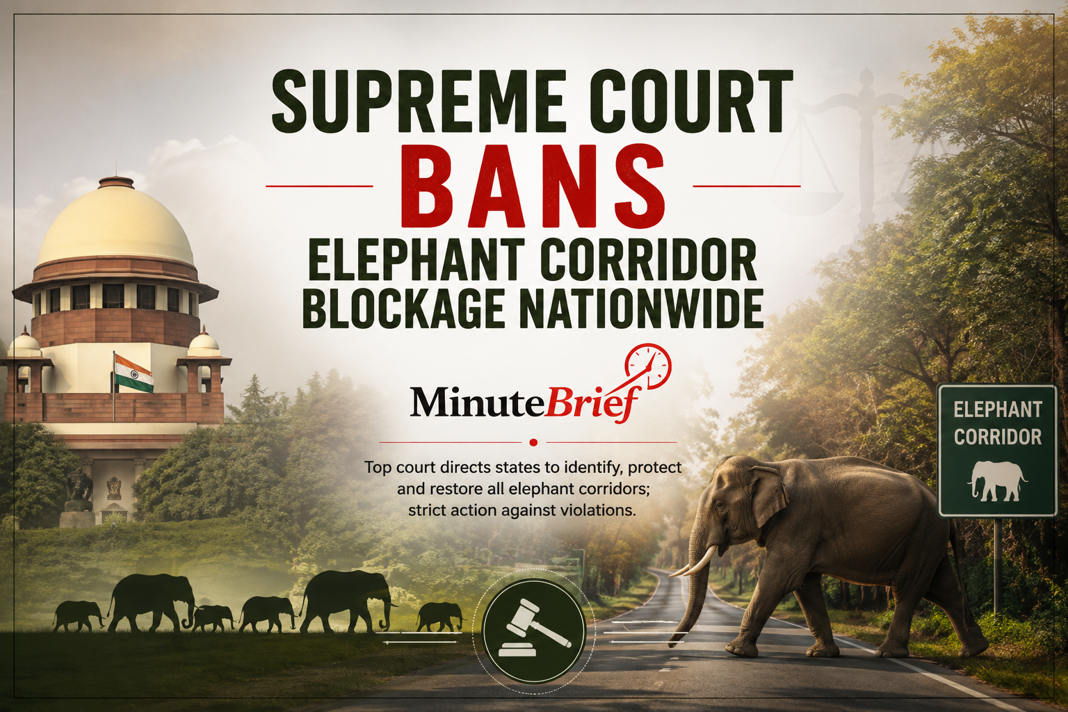 Indian Supreme Court Prohibits Blocking of Elephant Corridors, Calls for Removal of Harmful Barriers Nationwide