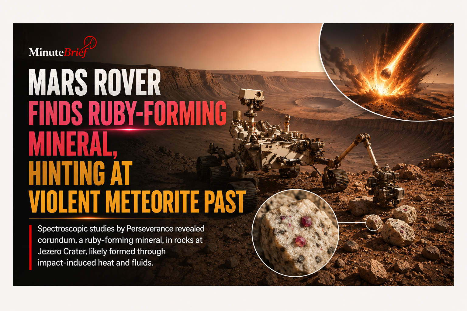 Mars Rover Finds Ruby-Forming Mineral, Hinting at Violent Meteorite Past