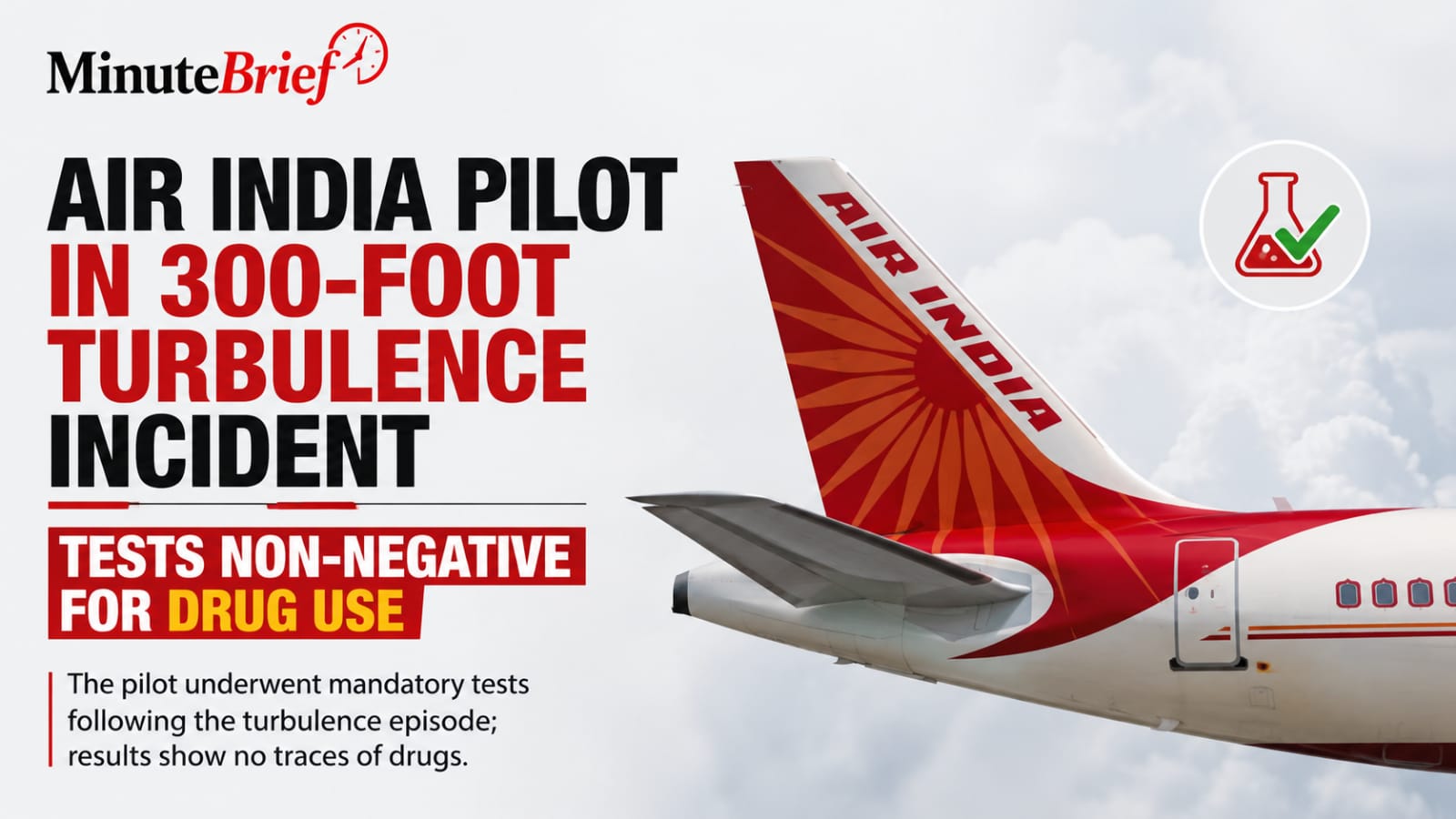 Air India Flight's 300-Ft Drop: Pilot Tests Non-Negative for Drugs