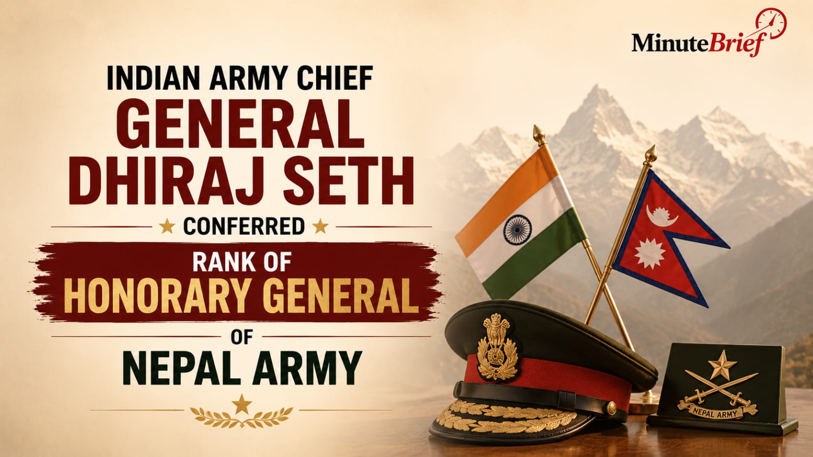 Indian Army Chief General Dhiraj Seth Conferred Rank of Honorary General of Nepal Army