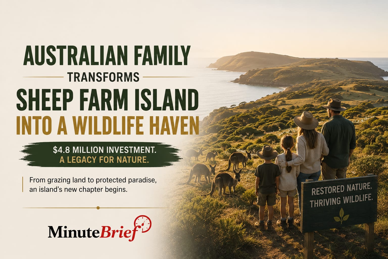 Australian Family Turns Remote Sheep Farm Island Into $4.8m Wildlife Haven