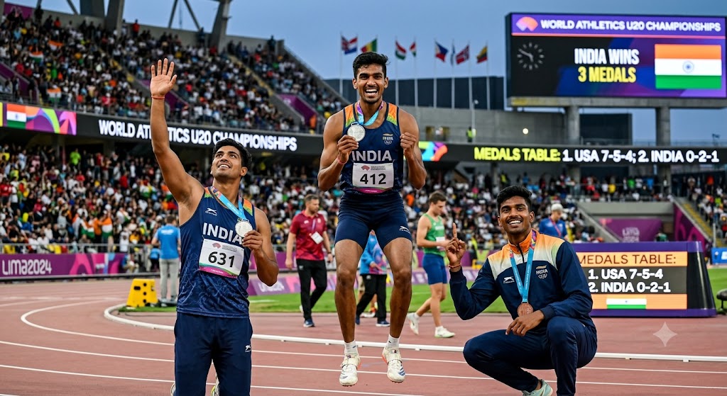 India Wins 3 Medals at World Athletics U20 Championships