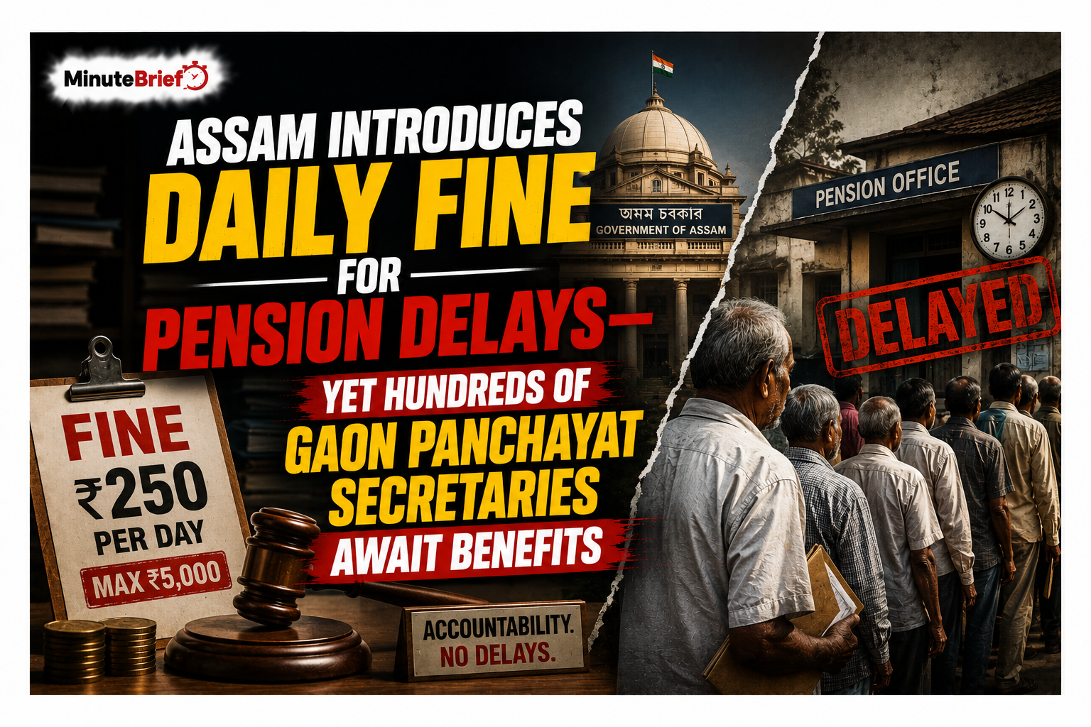 Assam Introduces Daily Fine for Pension Delays—Yet Hundreds of Gaon Panchayat Secretaries Await Benefits