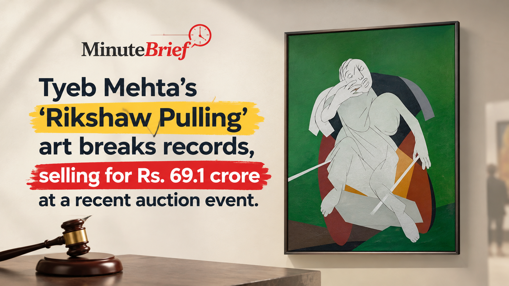 Tyeb Mehta's Rickshaw Puller Fetches Highest Price Ever for Indian Modern Art at ₹69.1 Crore