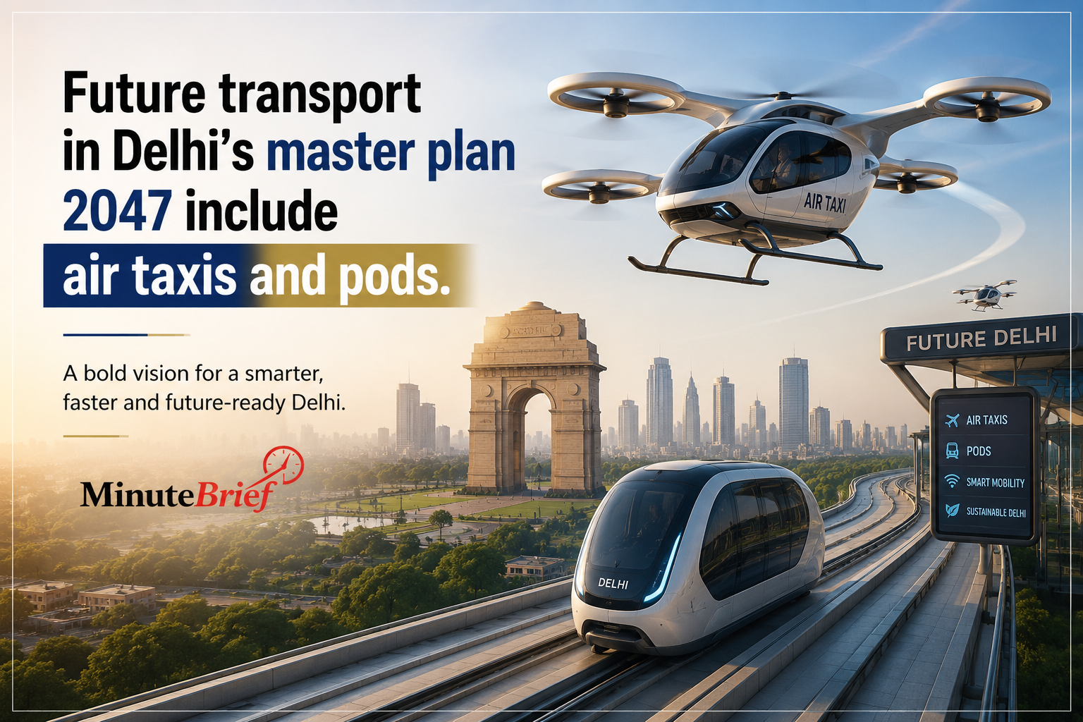 Delhi's Master Plan 2047 Introduces Air Taxis and Air Pods