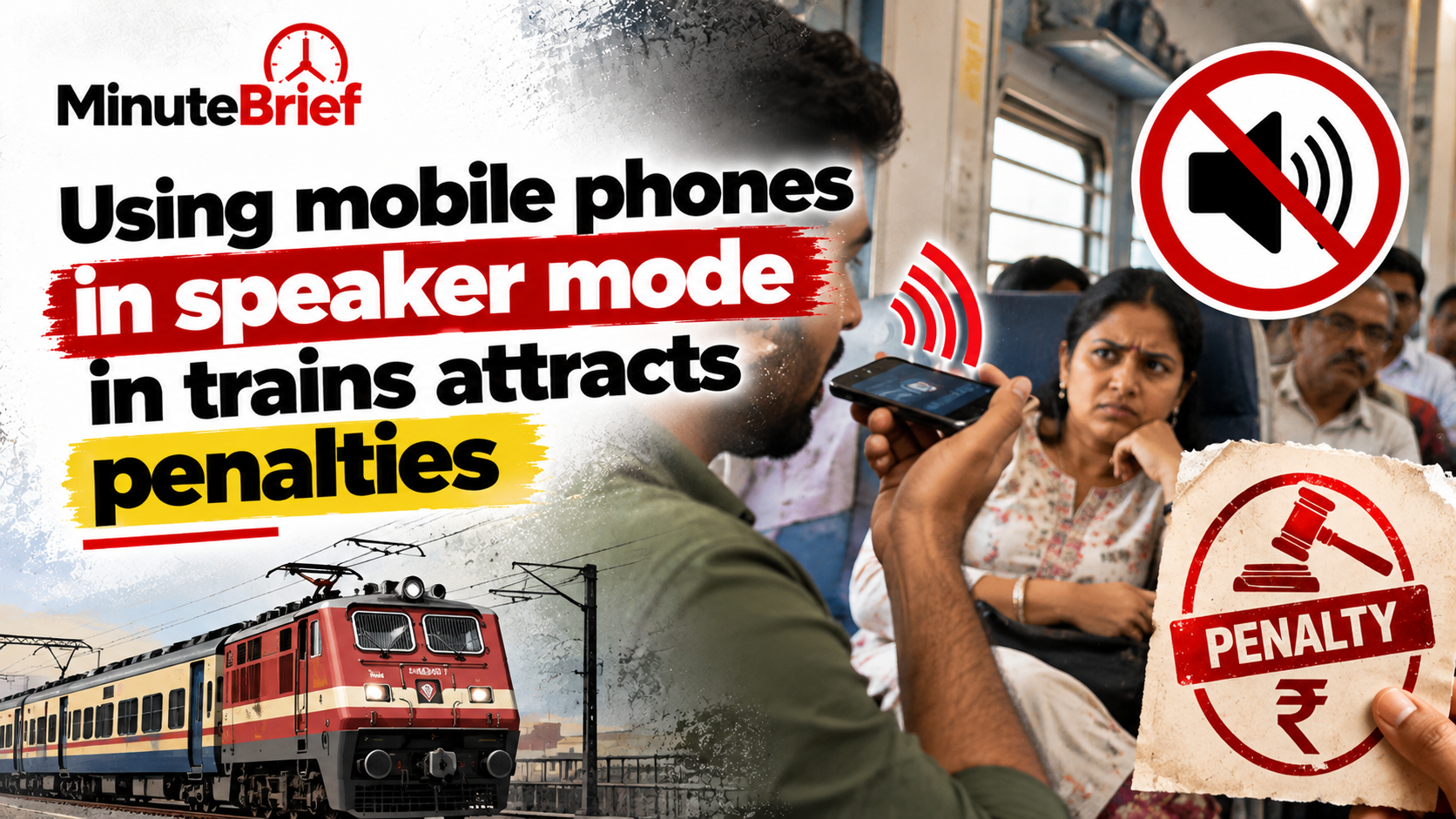 Using mobile phones in speaker mode on trains leads to penalty