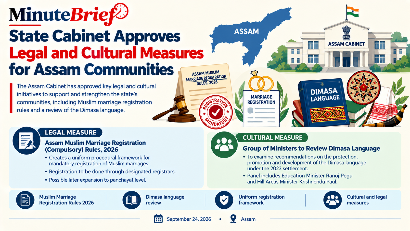State Cabinet Approves Legal and Cultural Measures for Assam Communities
