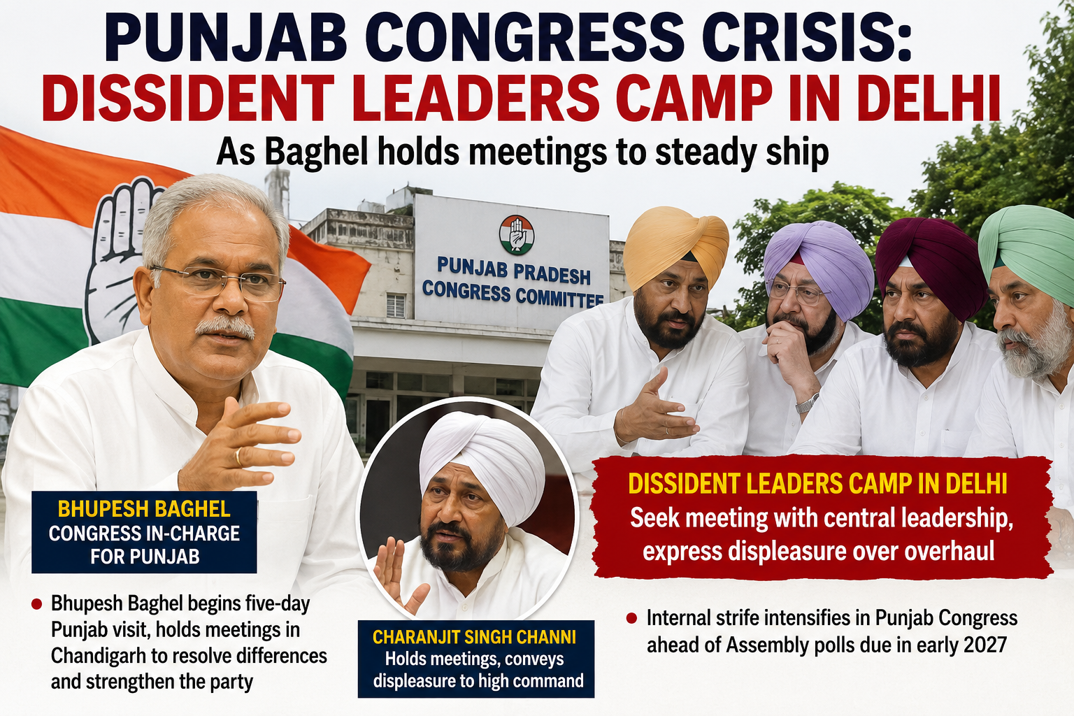 Internal Turmoil in Punjab Congress as Dissident Leaders Protest