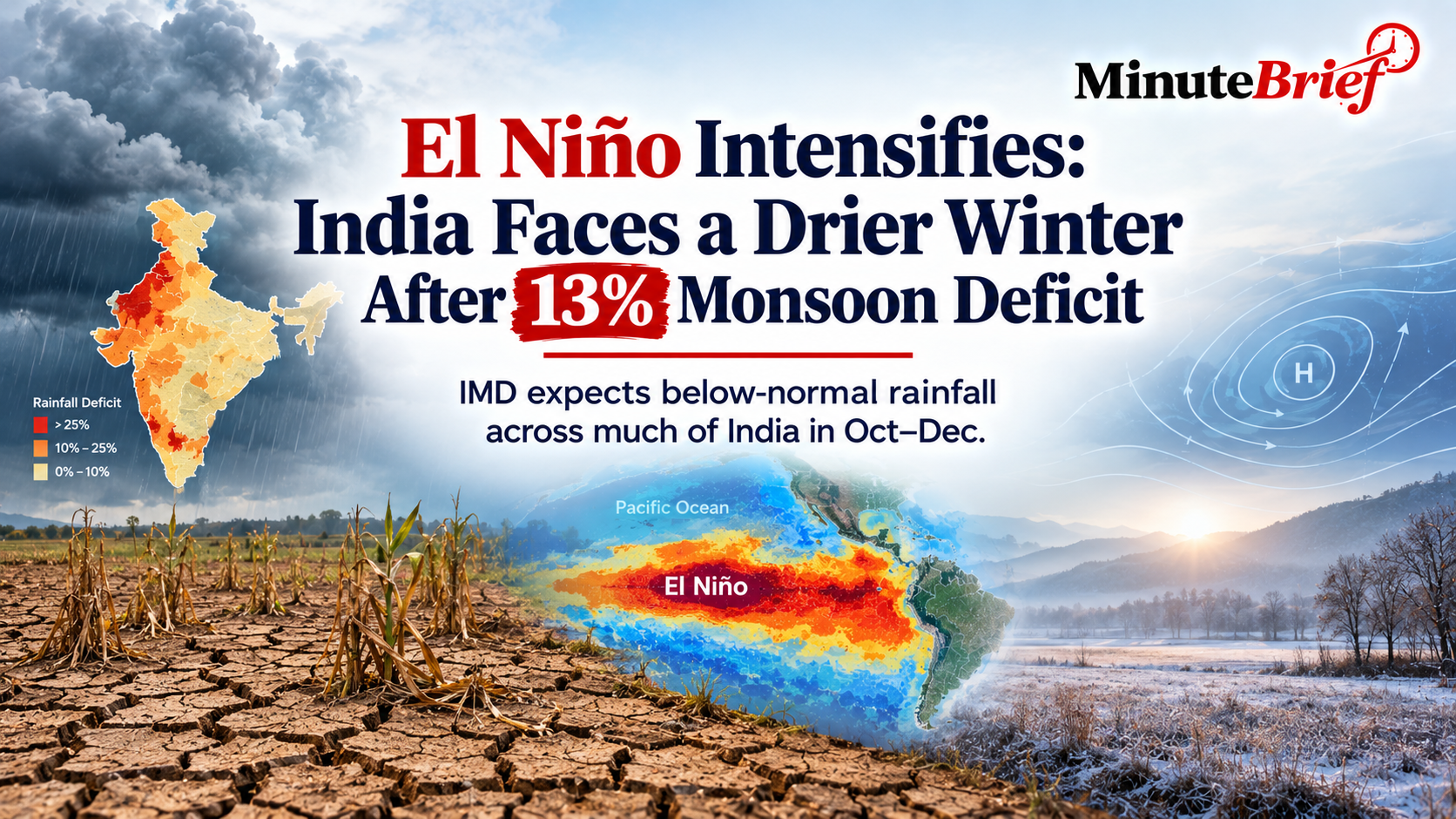 El Niño Strengthens, Raising Concerns for India's Winter After Monsoon Shortfall
