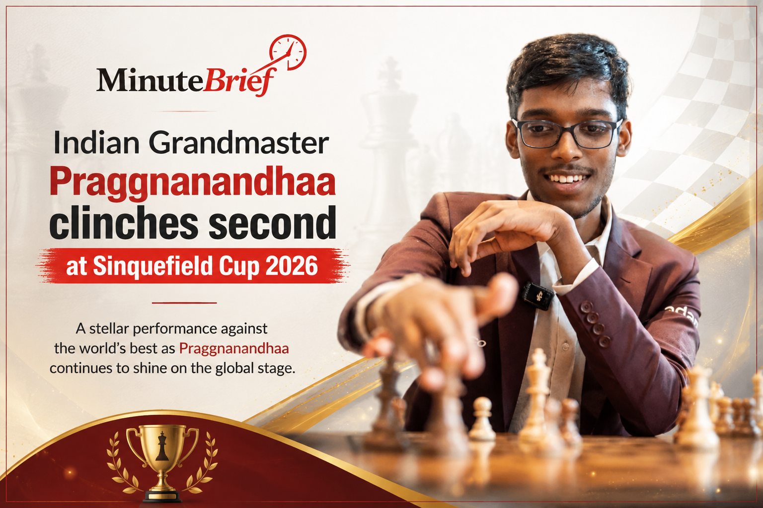 Indian Grandmaster Rameshbabu Praggnanandhaa Secures Second Place at Sinquefield Cup 2026