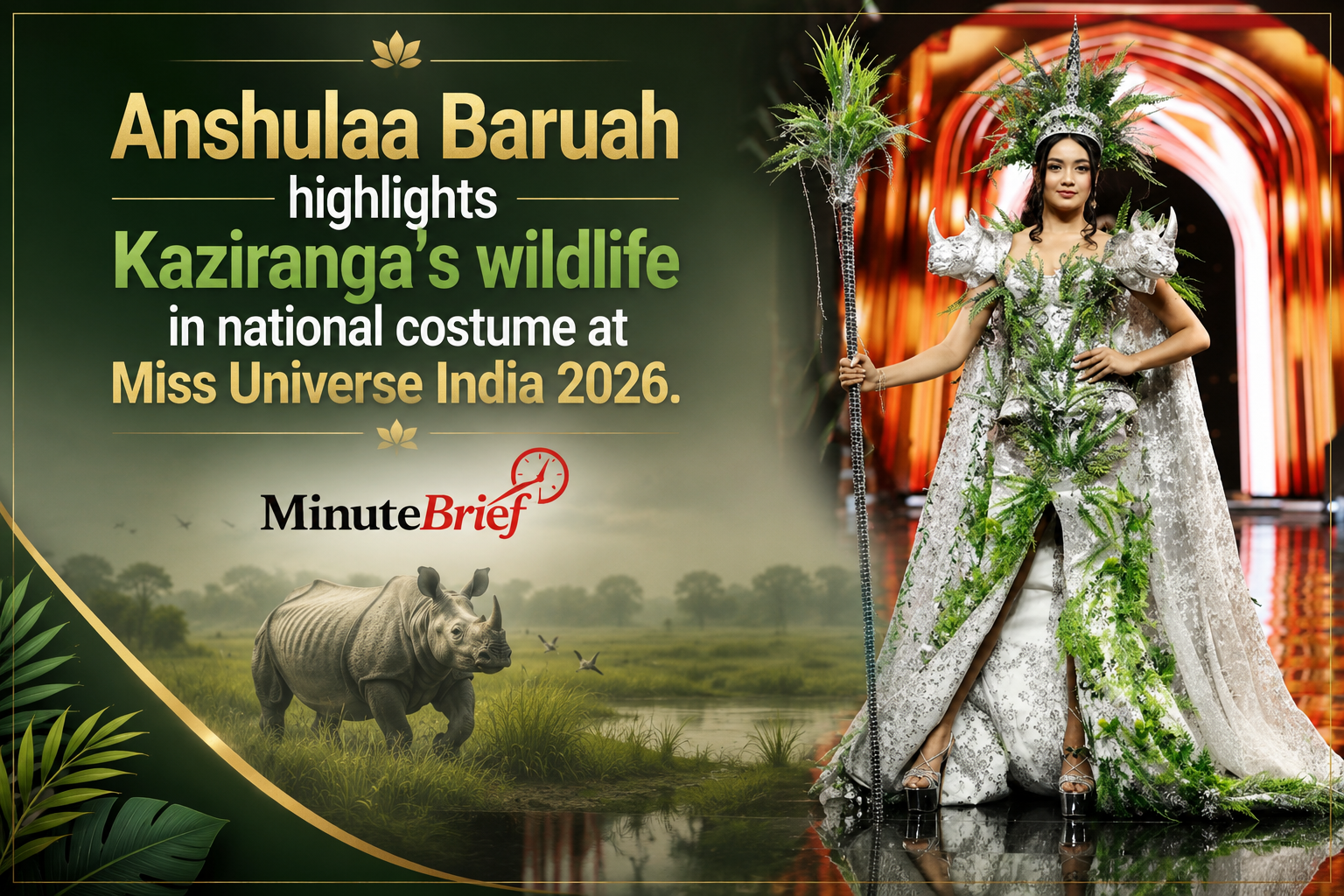 Anshulaa Baruah Showcases Kaziranga-Inspired Costume: Steals the Spotlight at Miss Universe India 2026