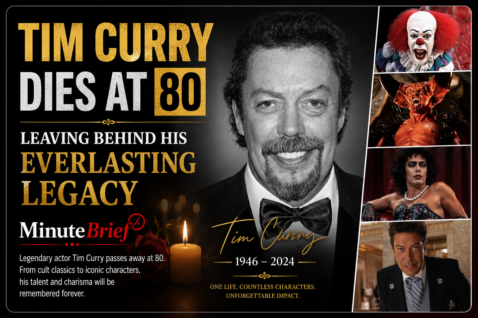 Theatre and Film Mourn Tim Curry’s Death at 80, Remembering His Legendary Rocky Horror Role