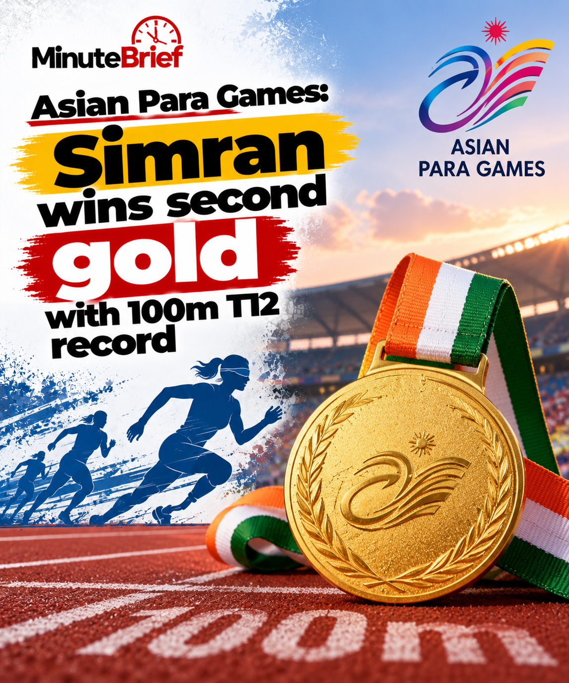 Asian Para Games: Simran wins second gold with 100m T12 record