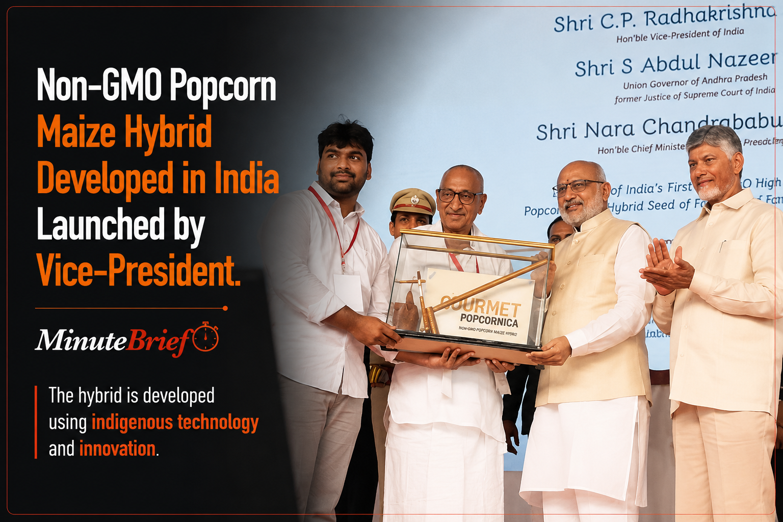 Non-GMO Popcorn Maize Hybrid Developed in India Launched by Vice-President