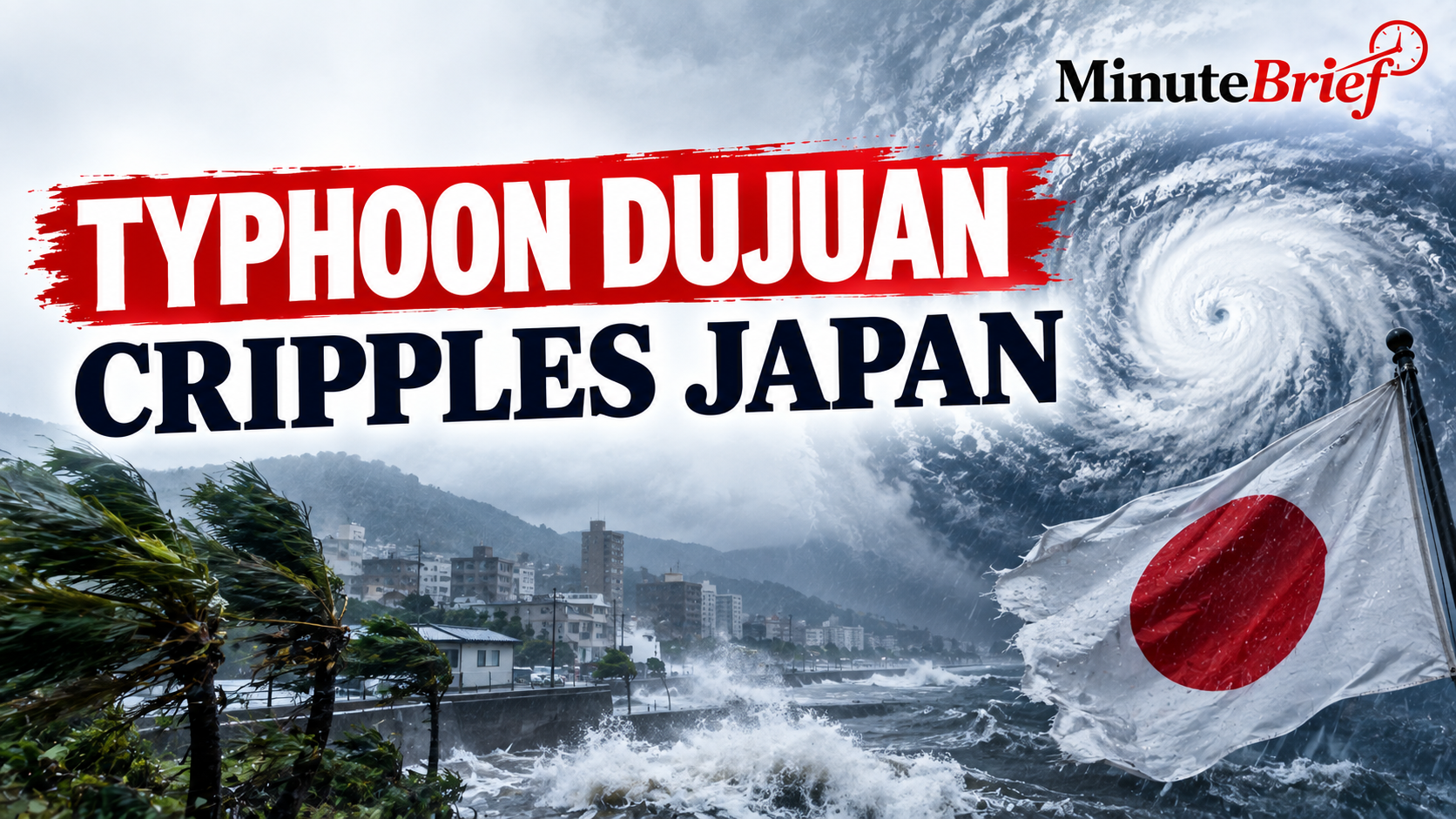 JAPAN UNDER SIEGE: Typhoon Dujuan Brings 144 km/h Winds, Blackouts, and Bullet Train Halts
