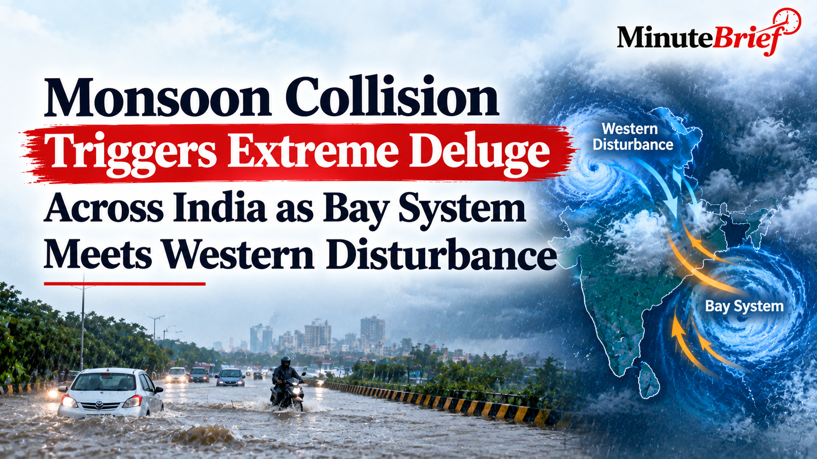 Monsoon Collision Triggers Extreme Deluge Across India as Bay System Meets Western Disturbance