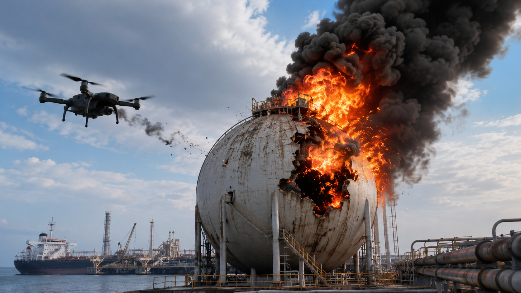 Drone Strike Hits Gas Storage Tanker at Egypt's Mediterranean Port