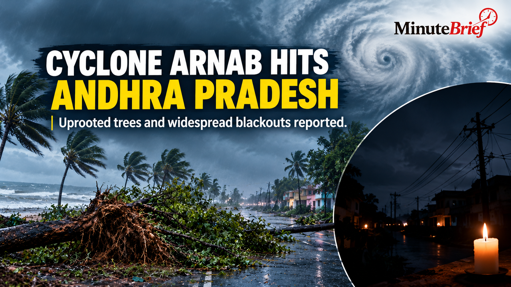 LIVE UPDATES: Cyclone Arnab Hits Andhra Pradesh with Gusty Winds of 125-135 kmph Leading to Significant Damage