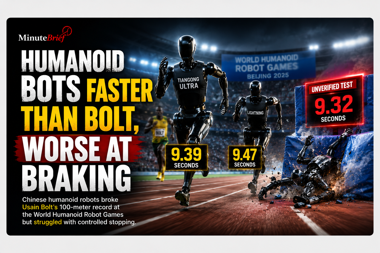 Humanoid Bots Faster Than Bolt, Worse at Braking