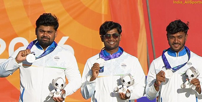 Silver Triumph: Dhiraj, Yashdeep, and Neeraj Deliver Podium Finish in Men’s Recurve