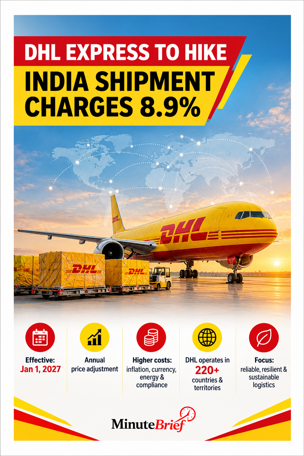 DHL Express to hike charges by 8.9% in India from January