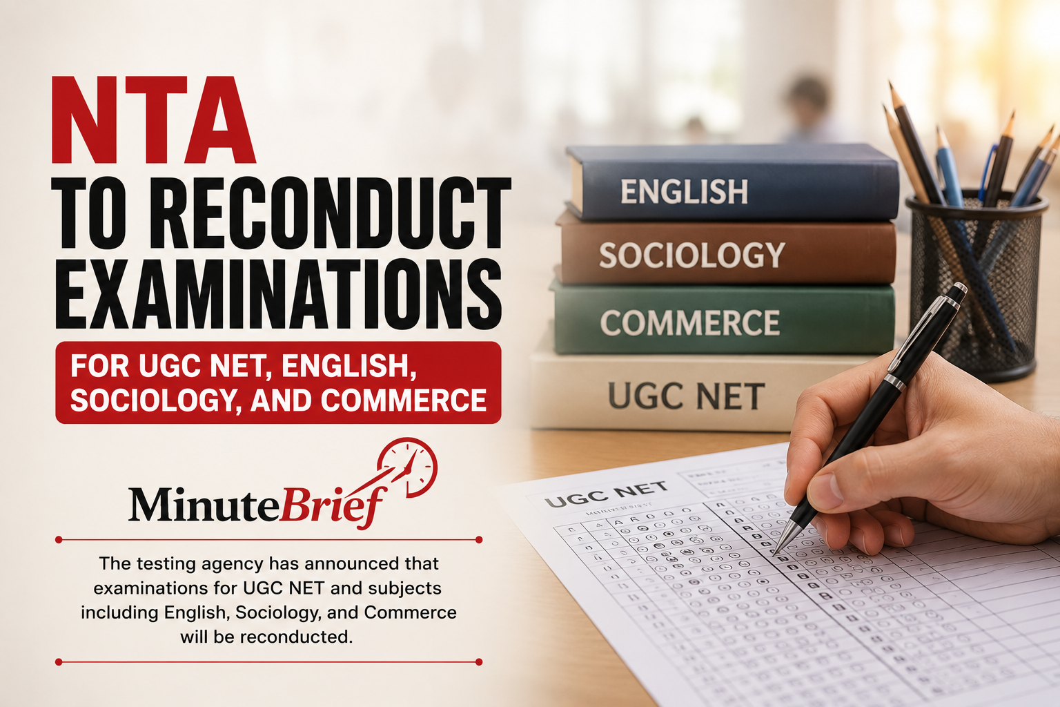 NTA Announces Re-Examinations for UGC-NET English, Sociology, and Commerce Papers Amid Complaints