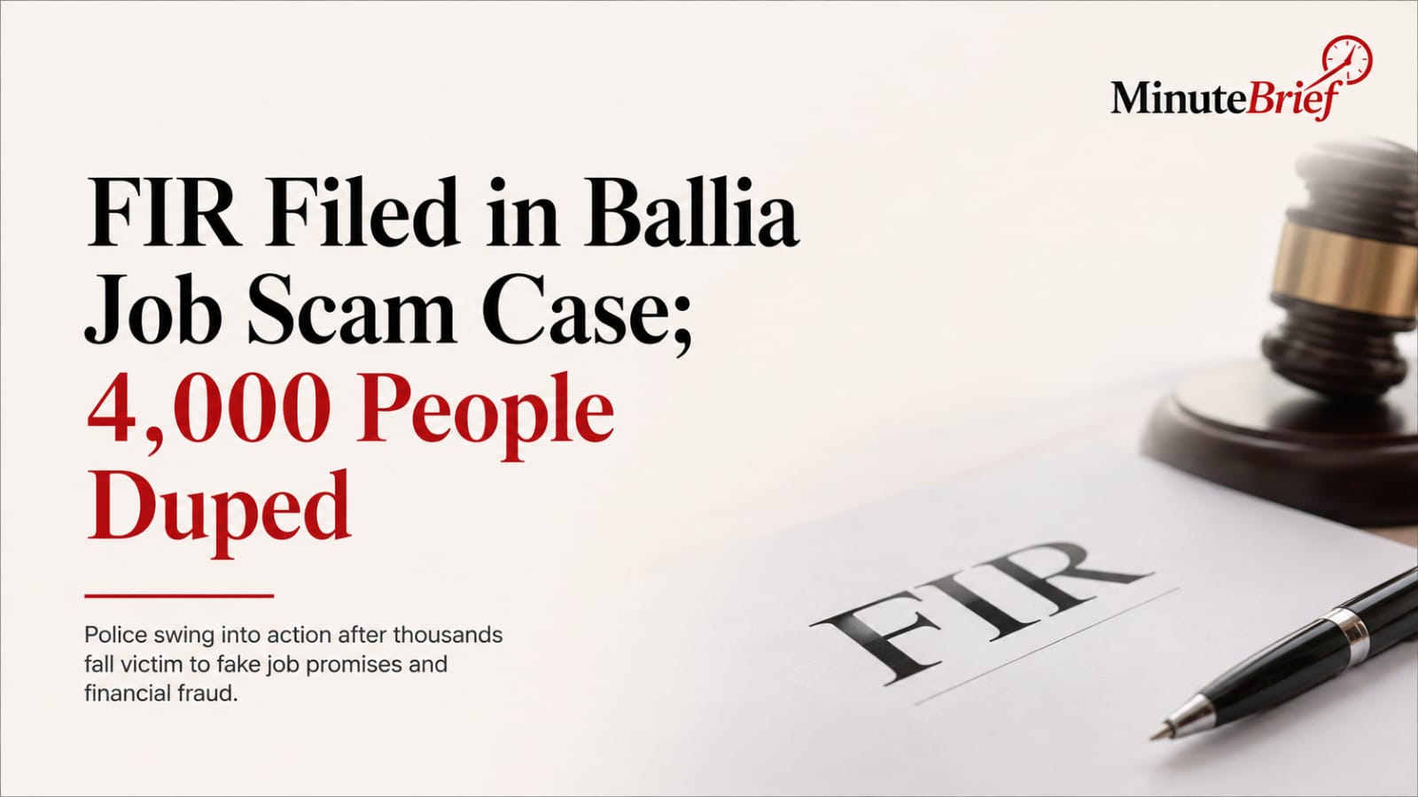 Police Register FIR After 4000 Scammed in Ballia Job Fraud