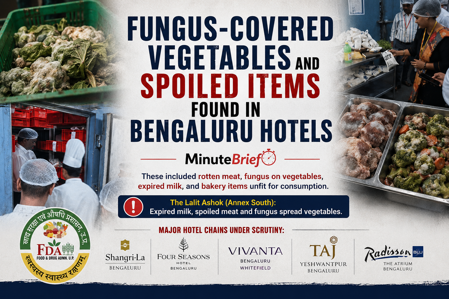 Fungus-covered vegetables and spoiled items found in Bengaluru hotels