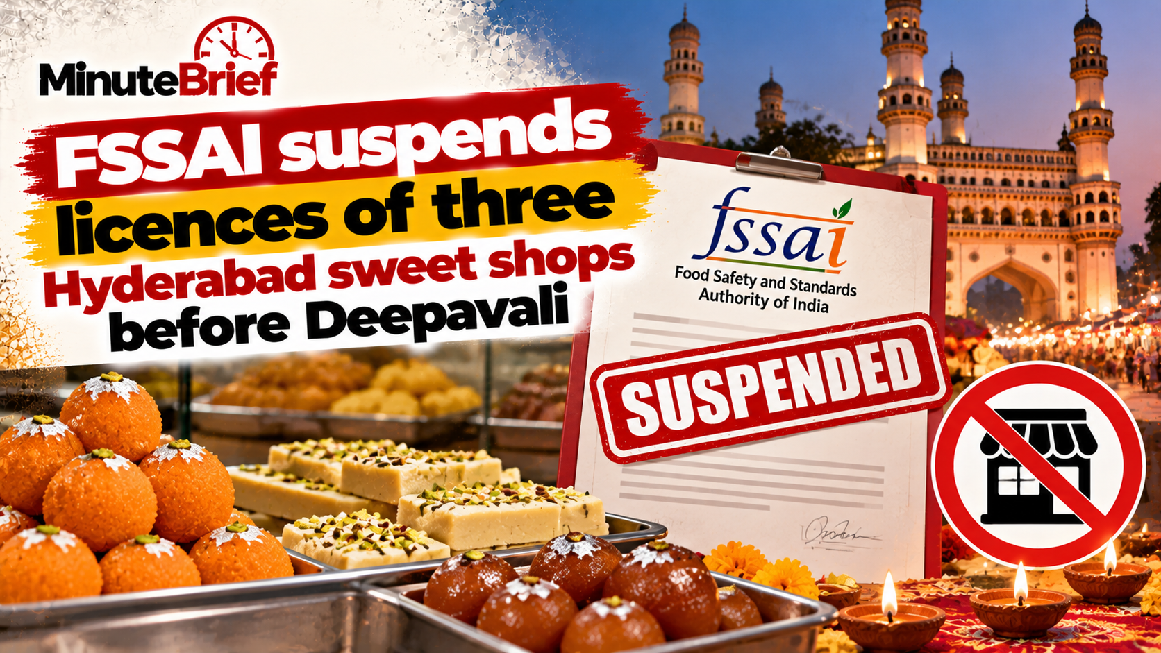 FSSAI suspends licences of three Hyderabad sweet shops before Deepavali