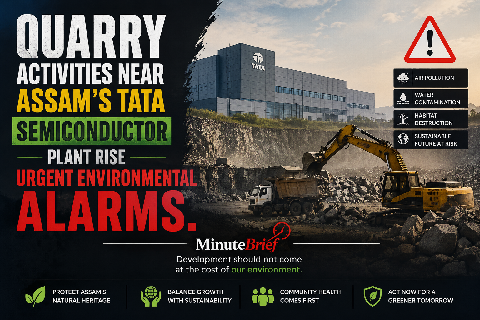 Stone Quarry Activities Near Assam Semiconductor Facility Raise Alarm Over Potential Operational Hazards