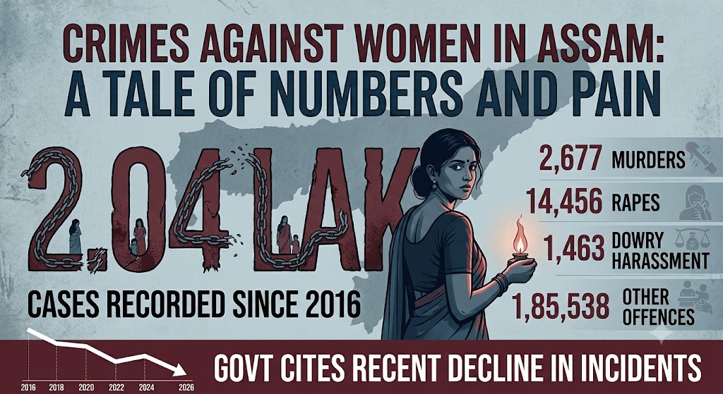 2.04 Lakh Crimes Against Women Reported in Assam Over 10 Years: Government