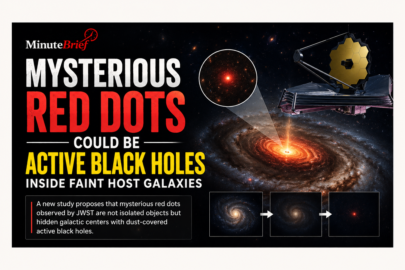 Mysterious Red Dots Could Be Active Black Holes Inside Faint Host Galaxies