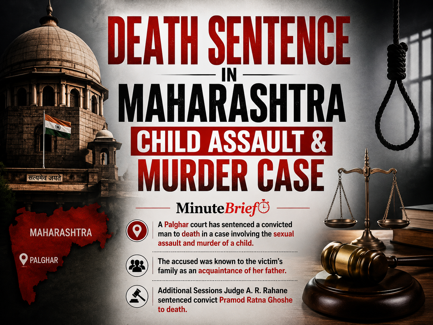 Death Sentence Given in Maharashtra for Atrocious Child Rape and Murder Case