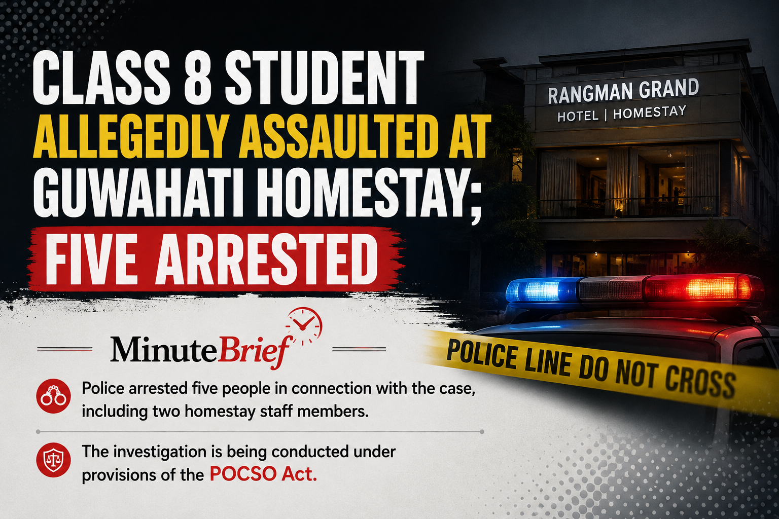Five Arrested for Alleged Gang Rape of Assam Teen in Guwahati Homestay