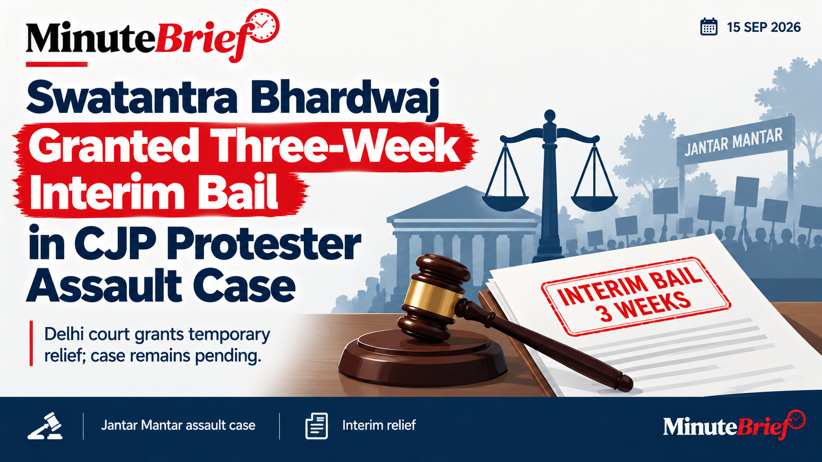Swatantra Bhardwaj Granted Three-Week Interim Bail in CJP Protester Assault Case