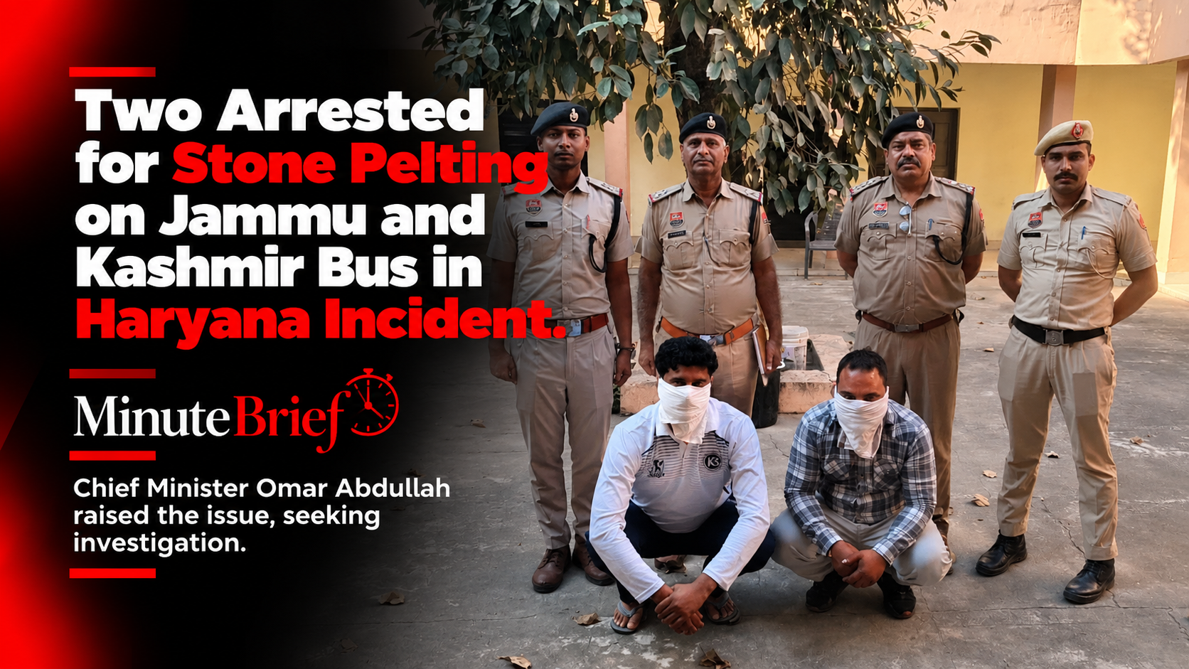 Two Arrested for Stone Pelting on Jammu and Kashmir Bus in Haryana Incident