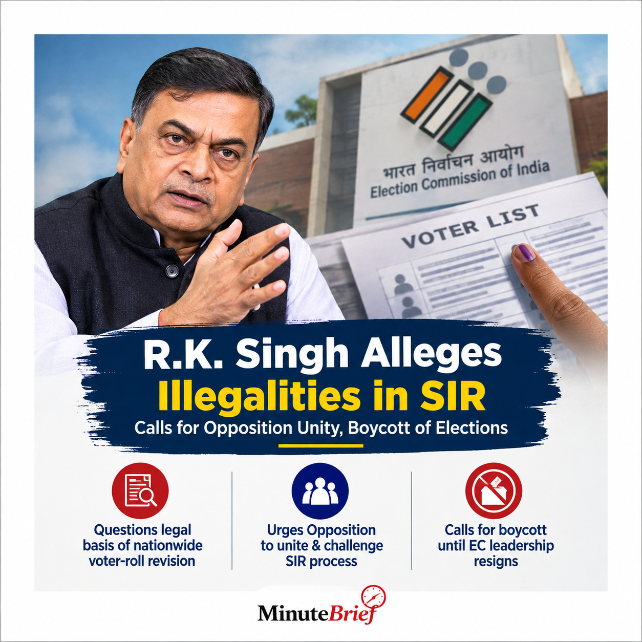 Ex-Home Secretary R.K. Singh accuses CEC Gyanesh Kumar of illegalities