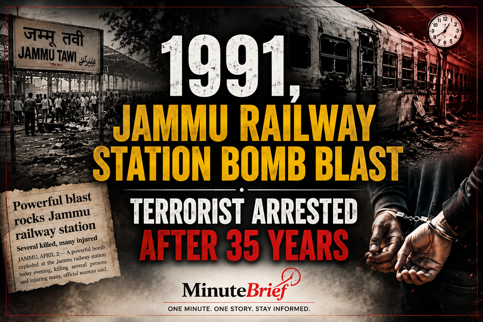 Terrorist Linked to 1991 Jammu Railway Station Bombing Arrested, 35 Year Hunt Ends