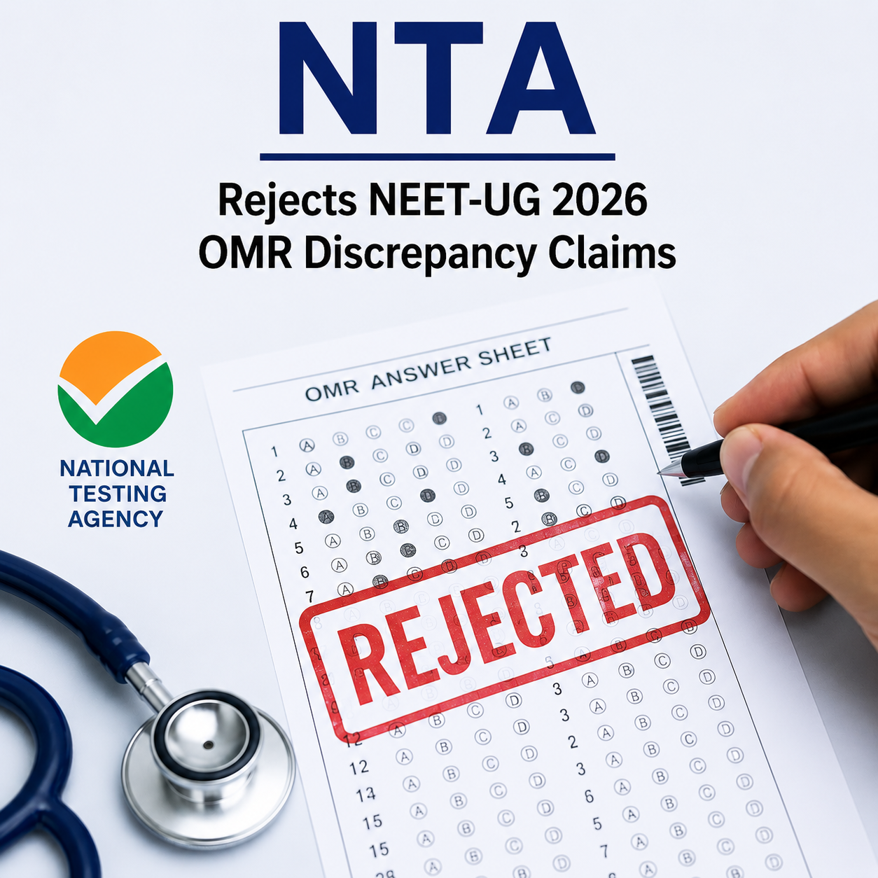 NTA Rejects NEET OMR Sheet Fraud Claims, Cites Digital Forgery