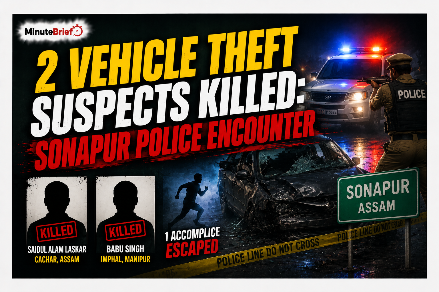 2 Vehicle Theft Suspects Killed: Sonapur Police Encounter