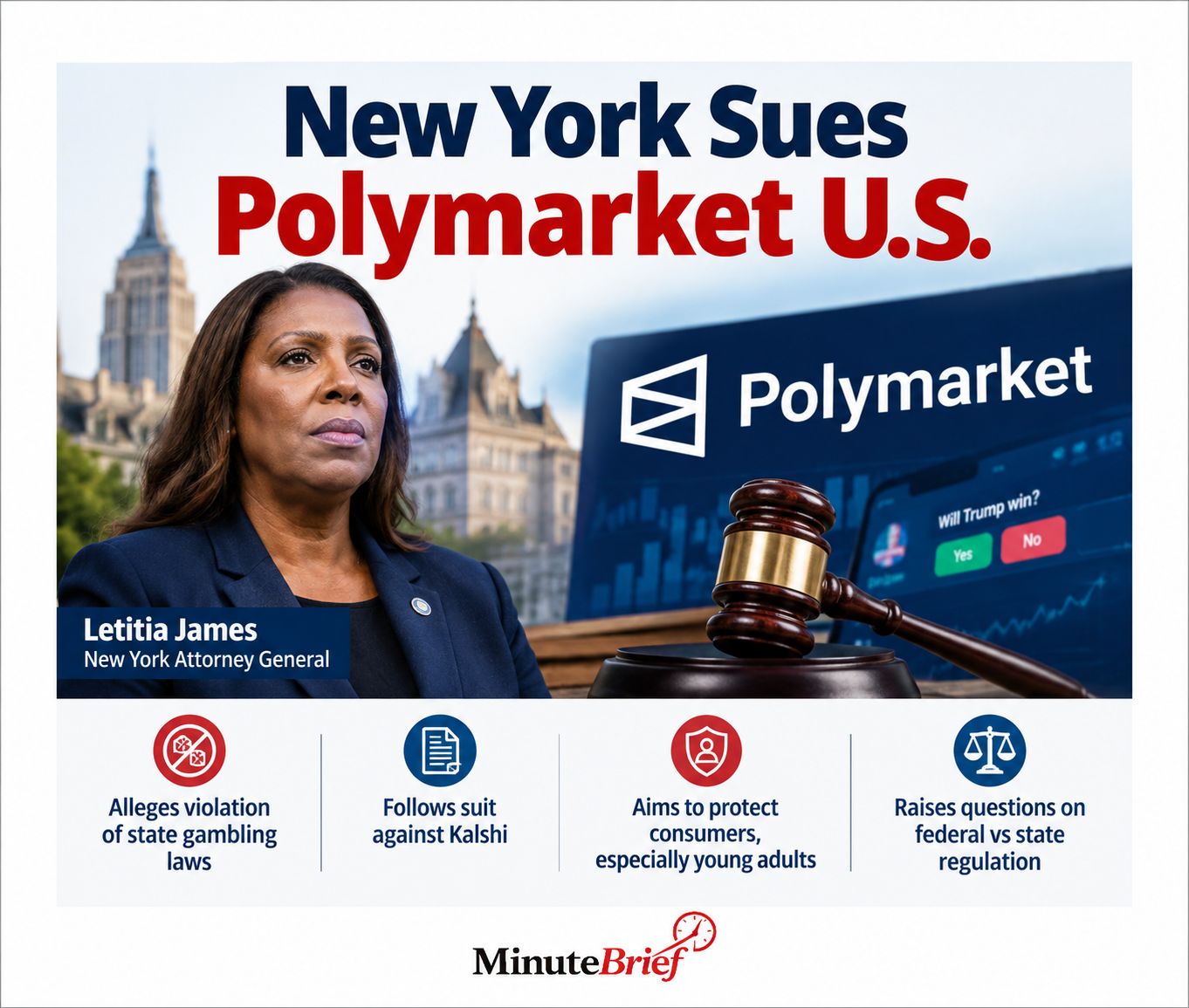 New York Sues Polymarket US Over Alleged Gambling Law Violations