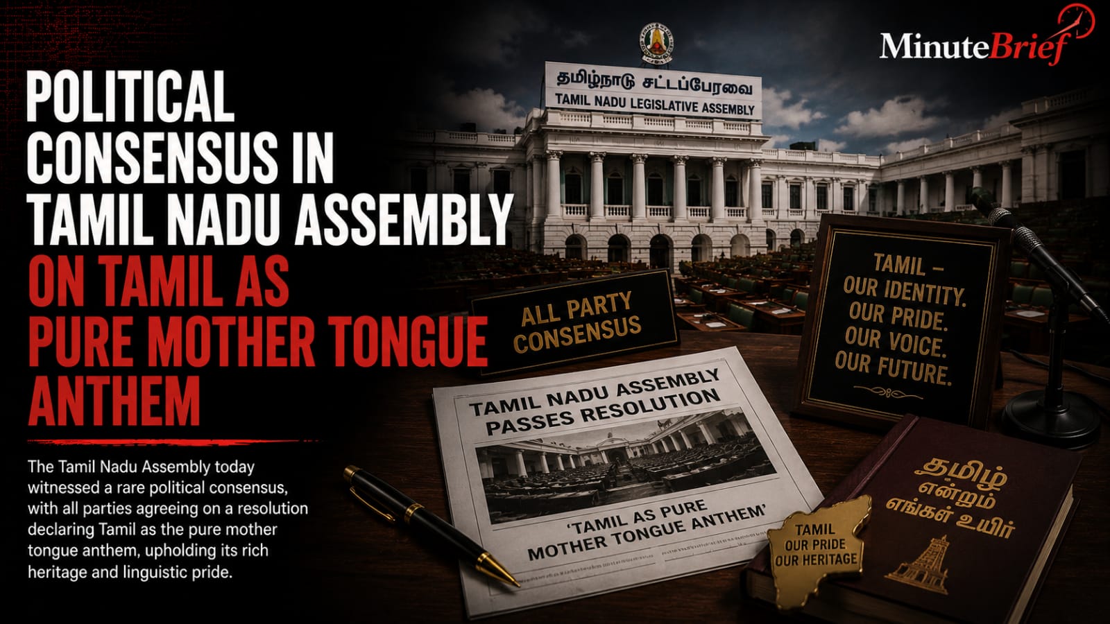 Political Consensus in Tamil Nadu Assembly on Tamil as Pure Mother Tongue Anthem