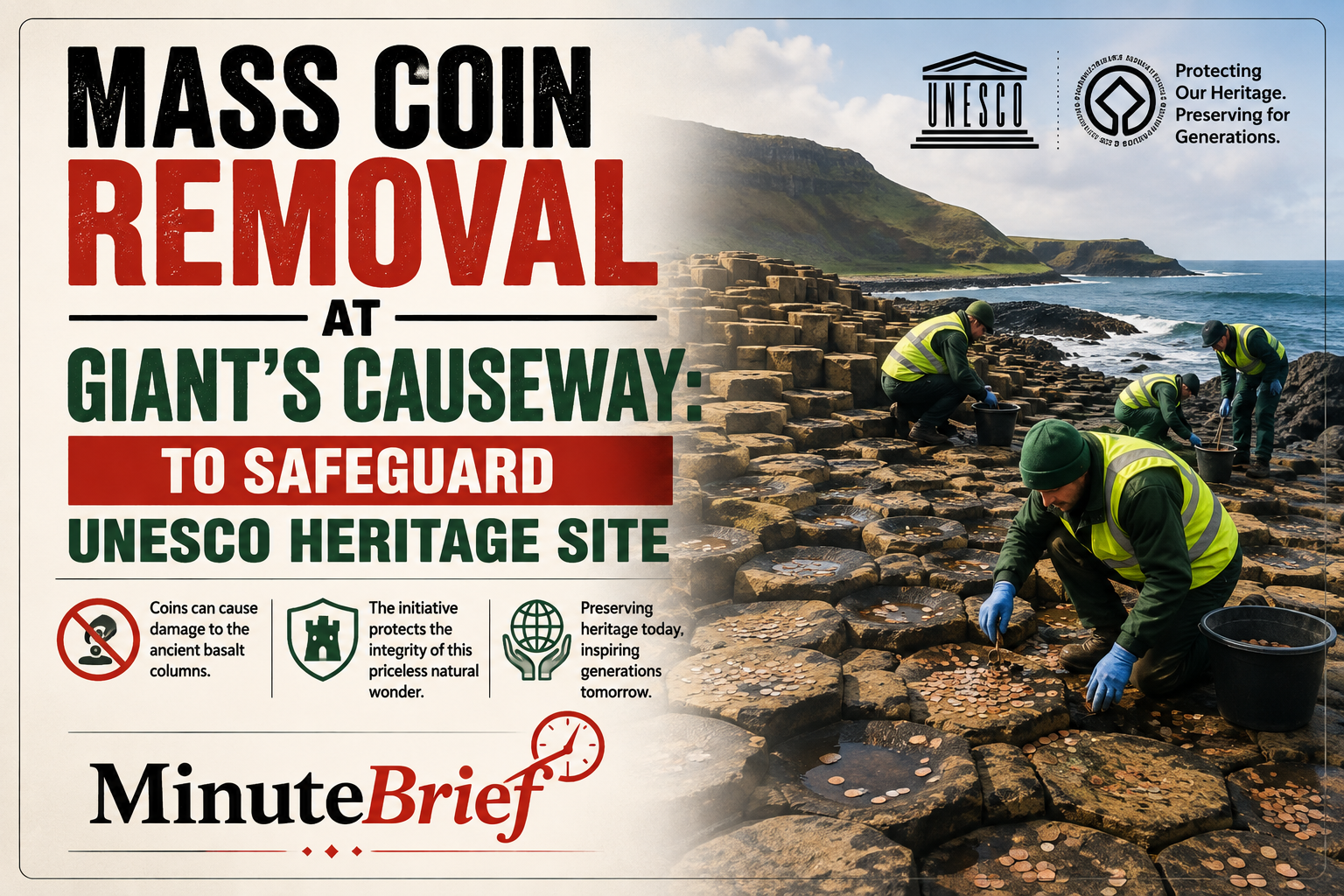 More Than 10,000 Coin Removal Undertaken to Safeguard UNESCO’s Giant’s Causeway From Damage