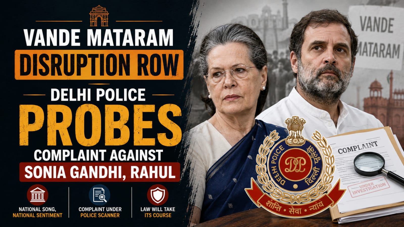 Delhi Police Probe Complaint Against Sonia and Rahul Gandhi over Vande Mataram