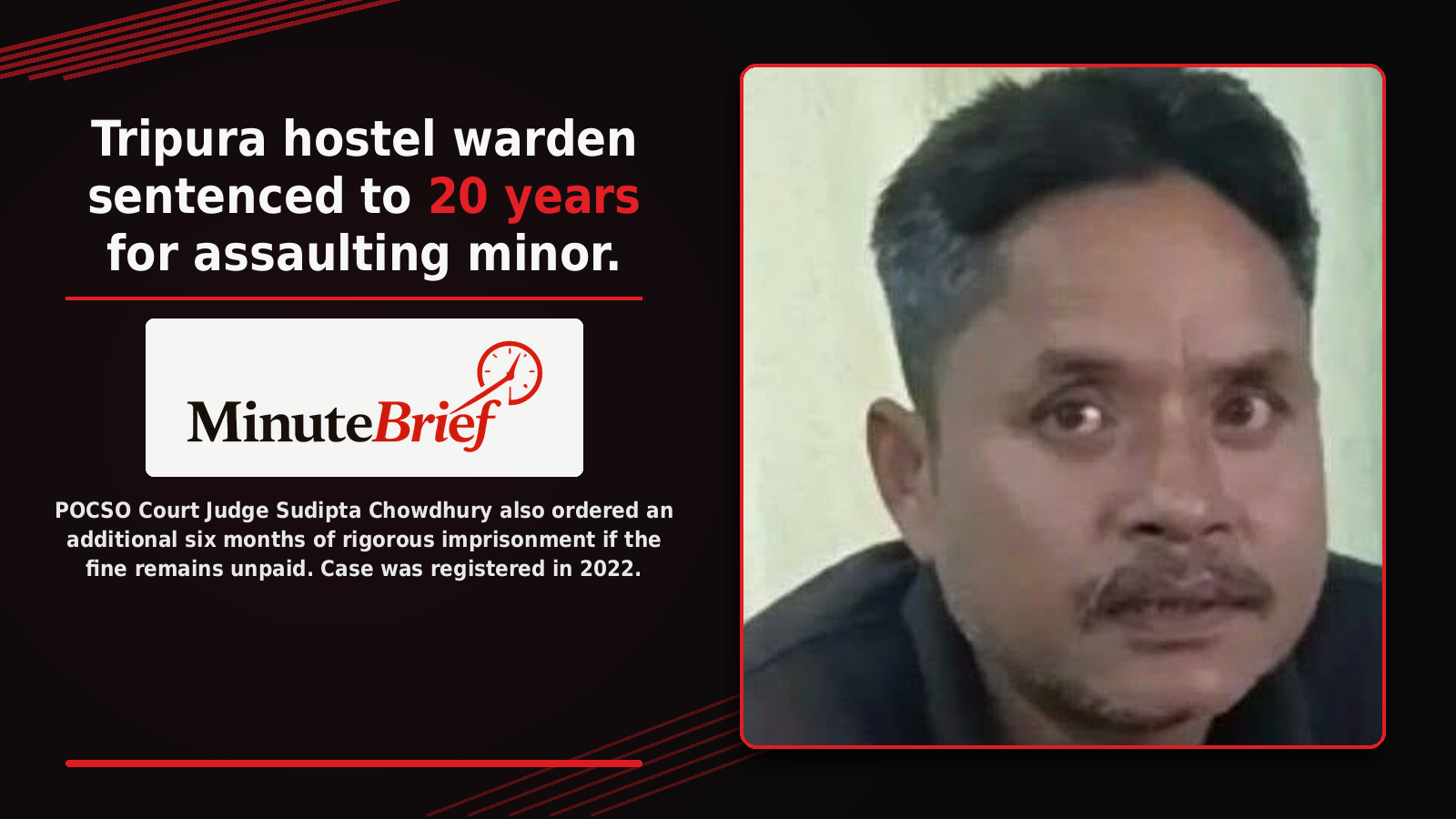 Tripura hostel warden sentenced to 20 years for assaulting minor