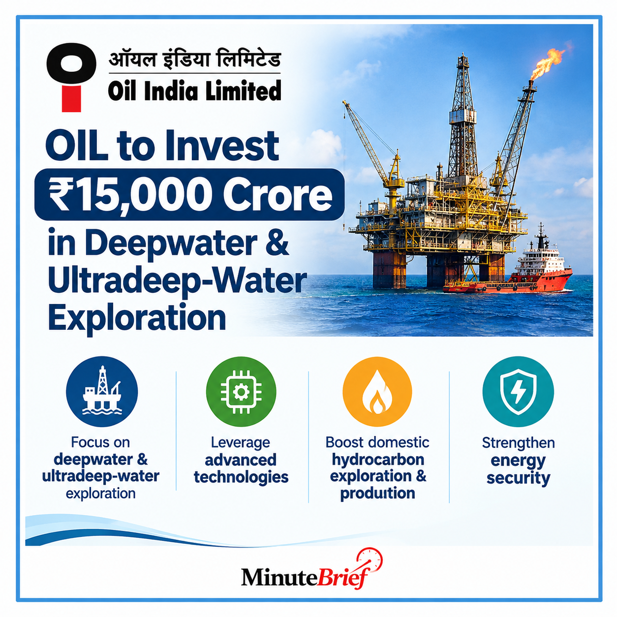 Oil India to Invest ₹15,000 Crore in Deepwater Exploration Over Three Years