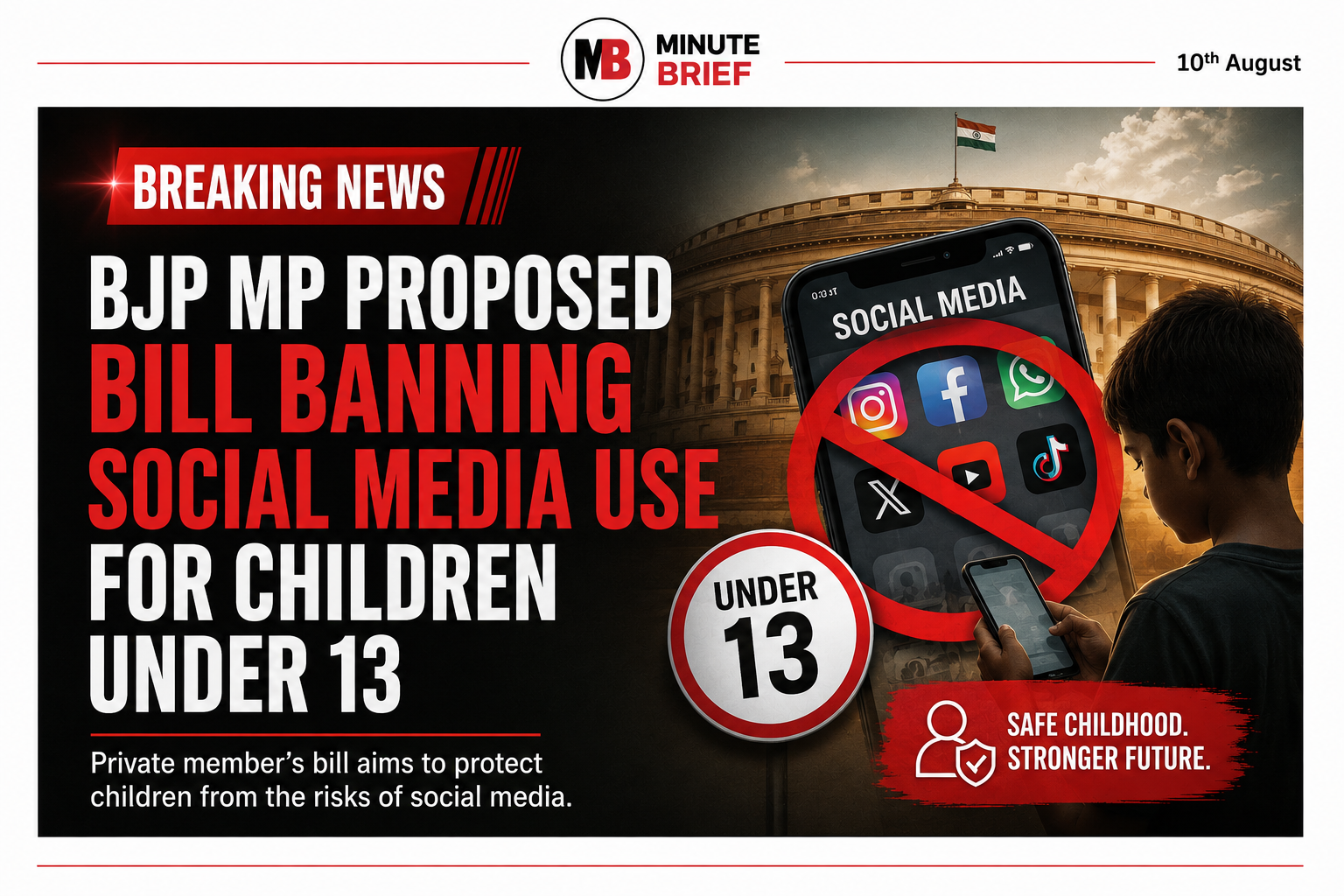 BJP MP Proposed Bill Banning Social Media Use For Children Under 13